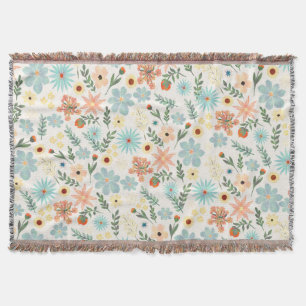 Cobertor Embrulho Branco Floral Colorido Bonito