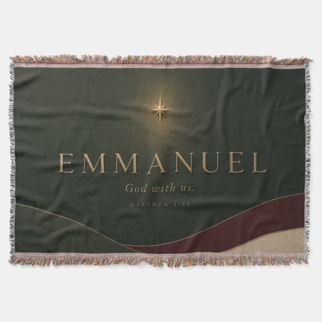 Cobertor EMMANUEL | Mateus 1:23 Cristão (Frente)