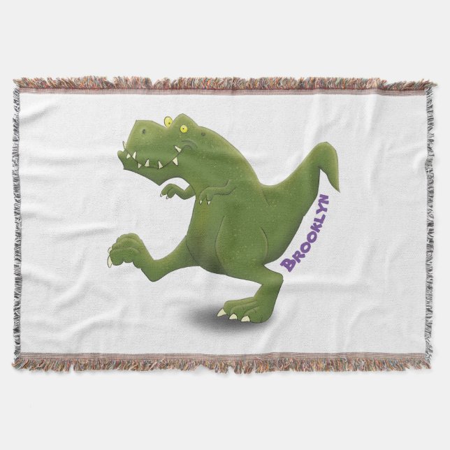 Cobertor Engraçado humor de desenho animado de T rex dinoss (Frente)
