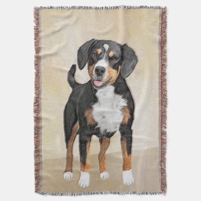 Cobertor Entlebucher Mountain Dog Painting - Arte Original (Frente Vertical)