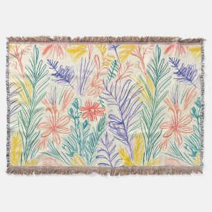 Cobertor Esboço de Flor Silvestre Vintage (7)