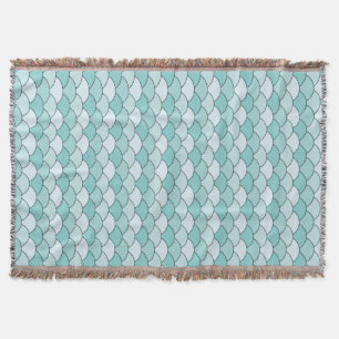 Cobertor Escamas de Dragão, Ventoinhas, Ondas, Seigaiha, Az