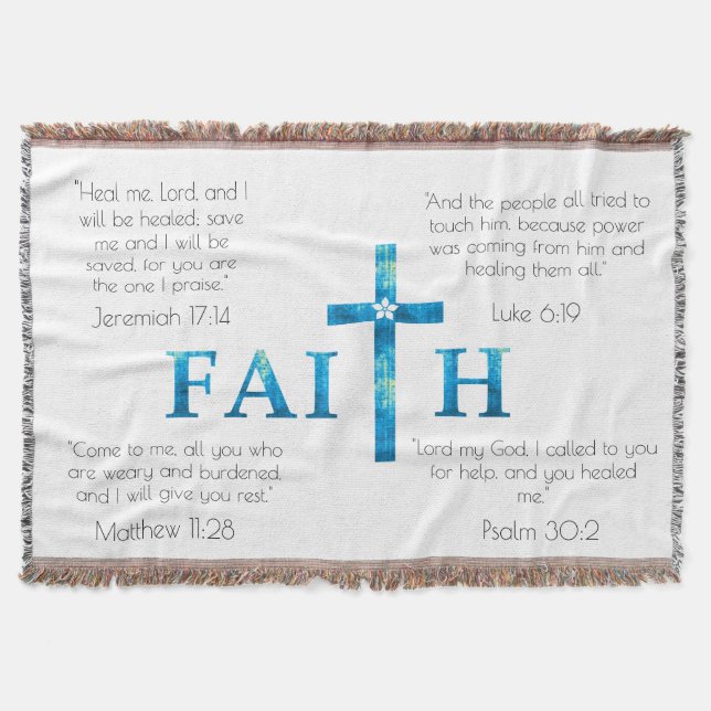Cobertor Escrituras de cura Faith Blanket (Frente)