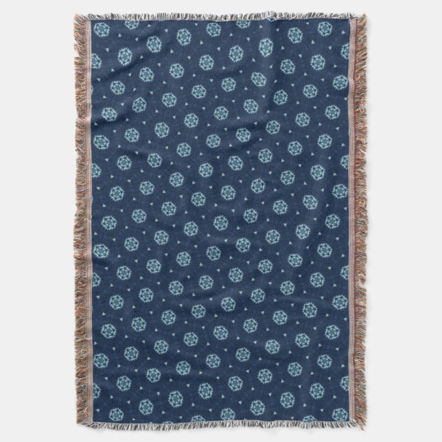 Cobertor Espírito Indigo: Geometria Africana do Boho (Frente Vertical)