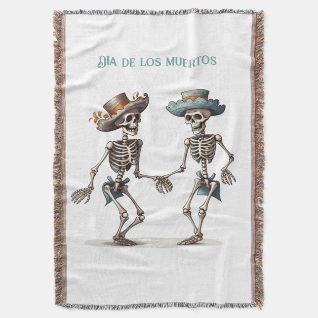Cobertor Esqueletos dançarinos do Dia de los Muertos person (Frente Vertical)