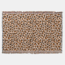 Cobertor Estampa de leopardo laranja e marrom