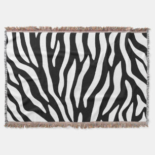 Cobertor Estampa de zebra moderna em preto e branco