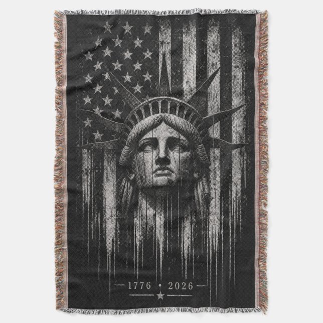 Cobertor Estátua da Liberdade da Bandeira Americana Angusti (Frente Vertical)