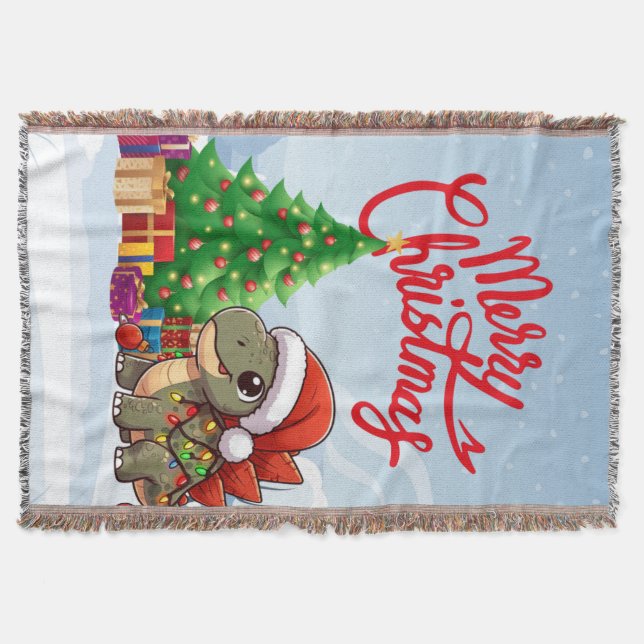 Cobertor Estegossauro de Natal de bebê bonito/caprichoso (Frente)