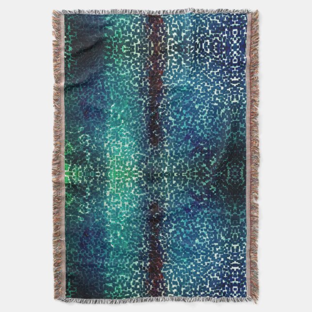 Cobertor Estilo de mosaico azul neon sobre vidro martelado  (Frente Vertical)