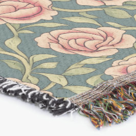 Cobertor Estilo de Vintage Rosa Patterno de Vinha