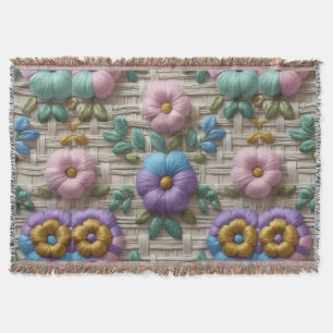 Cobertor Estilo Floral Bordado Macio e Aconchegante