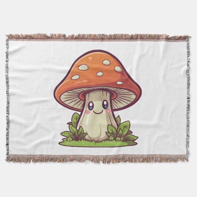 Cobertor Estilo kawaii bonito, forragem de Mushroom (Frente)
