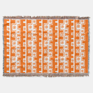 Cobertor Estilo Tribal II - Laranja no Branco