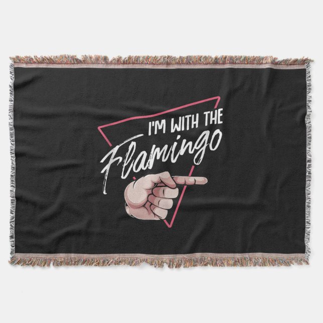 Cobertor Estou Com Figuras De Casal De Flamingo Halloween (Frente)