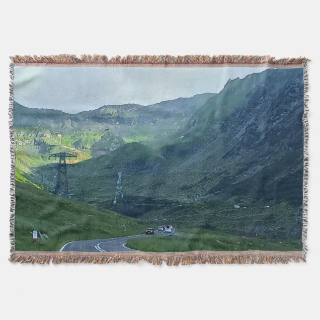 Cobertor Estrada Transfagarasan – Impressão da Montanha dos (Frente)