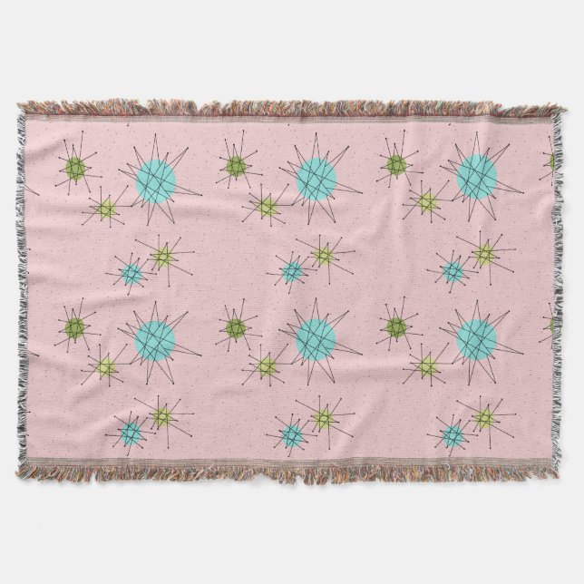 Cobertor Estrelas Atômicas Icônicas Cor-de-Rosa Jogam Cober (Frente)
