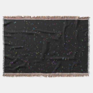 Cobertor Estrelas coloridas espumantes no design negro céu