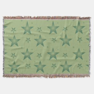 Cobertor Estrelas Elegante e Na moda em Verde Sage