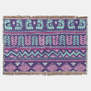 Cobertor Étnica Tribal: Padrão Colorido Sem Costura.