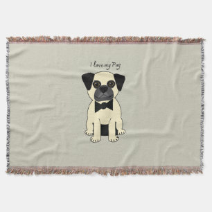 Cobertor Eu Amo Meu Pug