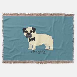 Cobertor Eu amo meu Pug