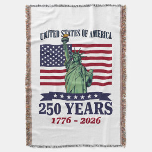 Cobertor EUA Estátua da Liberdade 250 Anos 1776-2026