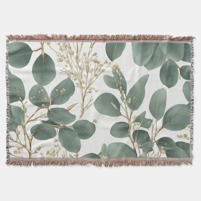 Cobertor Eucalyptus deixa padrão (Frente)