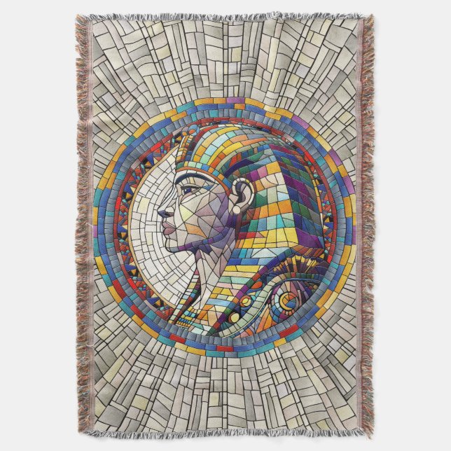 Cobertor Excelente Egípcio Esfinge - Arte Mosaica (Frente Vertical)