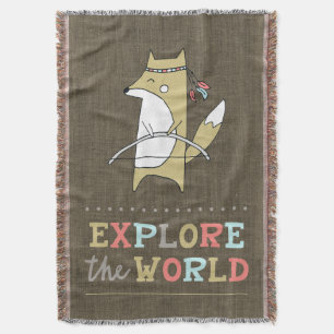Cobertor Explore o World Boho Fox Kids