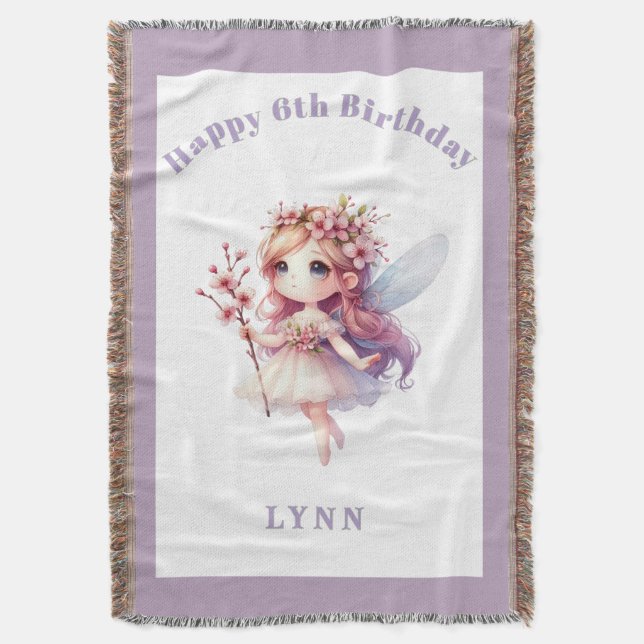 Cobertor Fada Floral Caprichosa Personalizada (Frente Vertical)