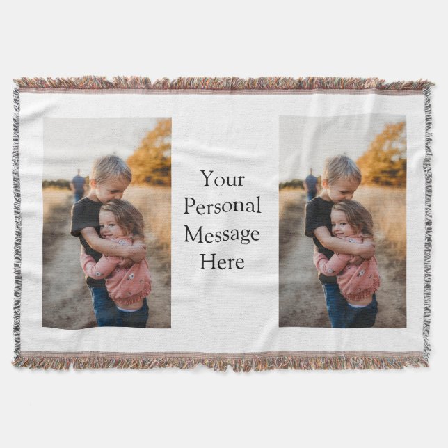 Cobertor família irmão irmã adiciona fotografia mensagem pe (Frente)