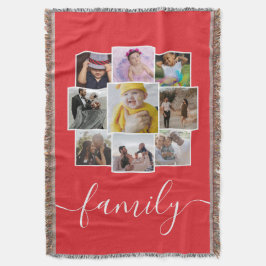 Cobertor Família Personalizada de Colagem de Fotos e Texto