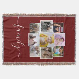 Cobertor Família Personalizada de Colagem de Fotos e Texto 