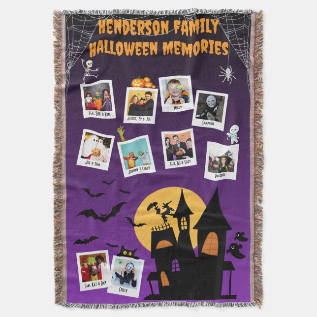 Cobertor Family Halloween Memories Photo Collage (Frente Vertical)