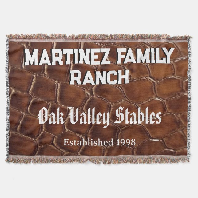 Cobertor Family Ranch Faux Crocodile Leather Western  (Frente)