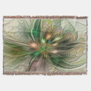 Cobertor Fantasia Abstrata Moderna Colorida Floral Fractal