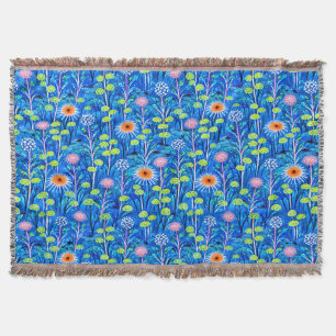 Cobertor Fantasia Azul de Prado de Flores Silvestres