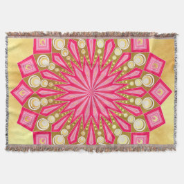 Cobertor Fantasia de Mandala em Ouro Rosa