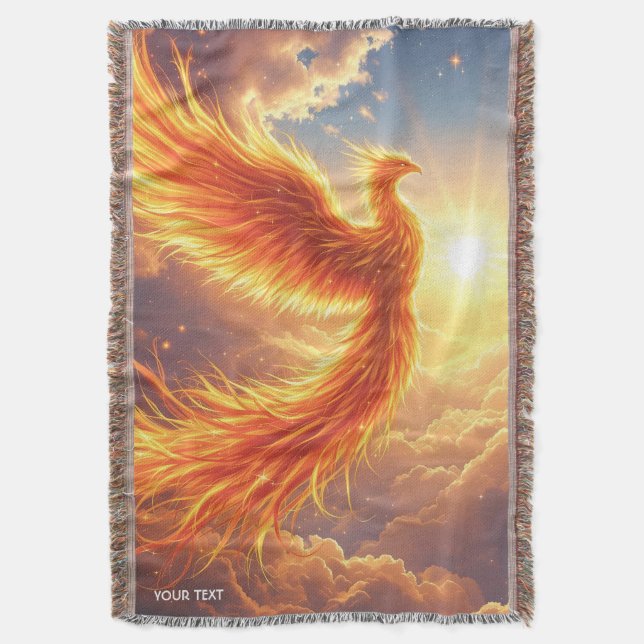 Cobertor Fantasy Cuja Flaming Phoenix Sobe (Frente Vertical)