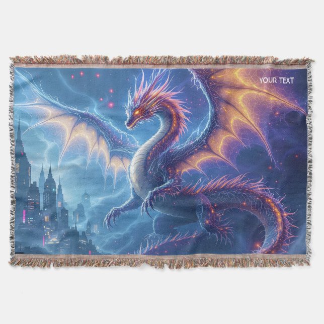 Cobertor Fantasy Cute Blue Dragon City (Frente)
