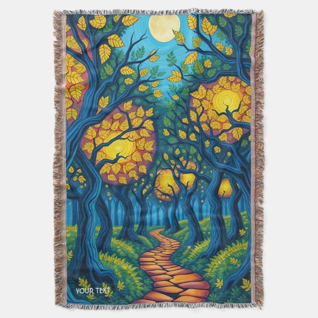 Cobertor Fantasy Cute Forest Orange Road (Frente Vertical)