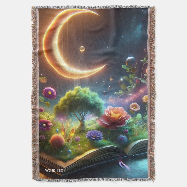 Cobertor Fantasy Cute Moon Garden Book (Frente Vertical)