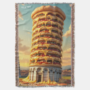 Cobertor Fantasy Cute Pisa Tower Pizza
