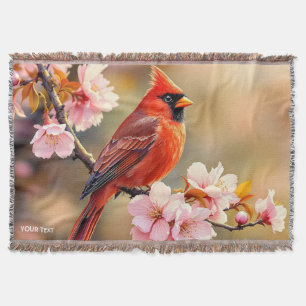 Cobertor Fantasy Cute Red Bird Cherry