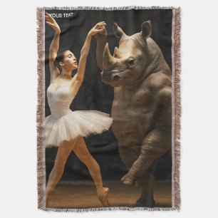Cobertor Fantasy Cute Rhino Dancer Ballerina