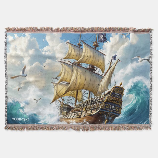 Cobertor Fantasy Cute Ship Storm (Frente)