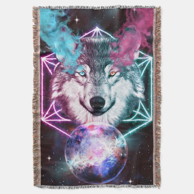 Cobertor Fantasy Wolf Throw Blanket (Frente Vertical)