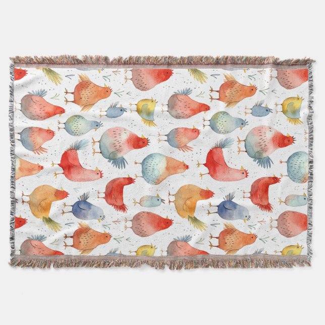 Cobertor Farmhouse Chickens (Frente)