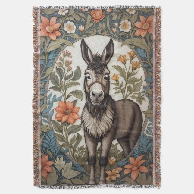 Cobertor Farmhouse Donkey William Morris Inspirou (Frente Vertical)